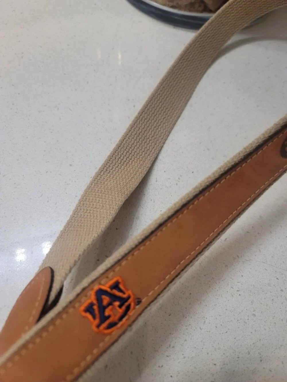 Zep Pro Leather Canvas Belt Embroidery Auburn Tigers Brown Men's 40 USA